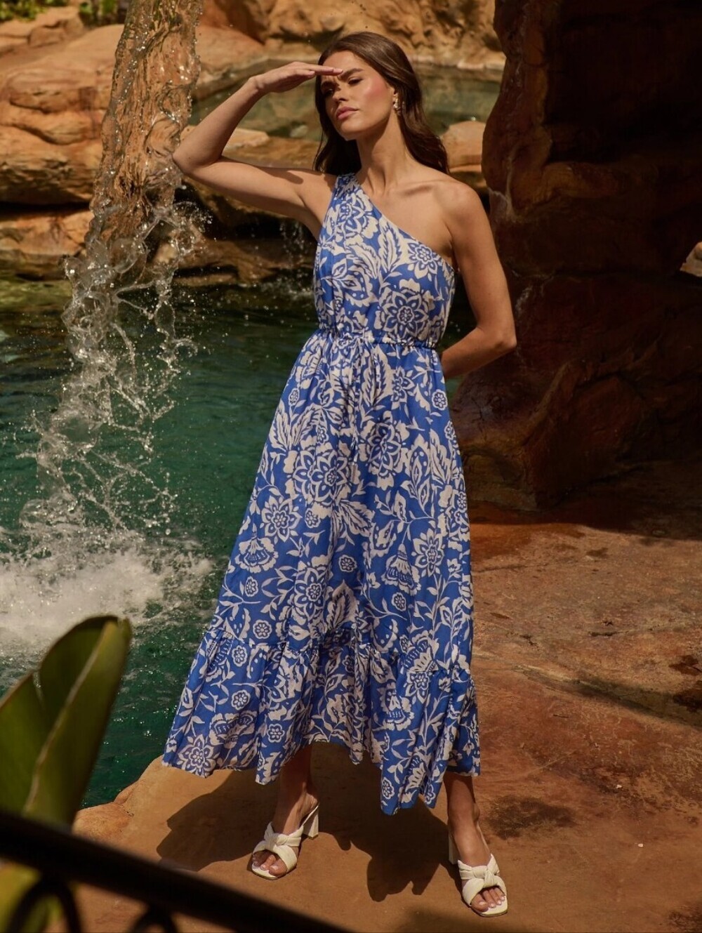 Sugarlips Women's Marny Floral One Shoulder Coastal Maxi Dress. Pockets. Xs - Picture 4 of 10
